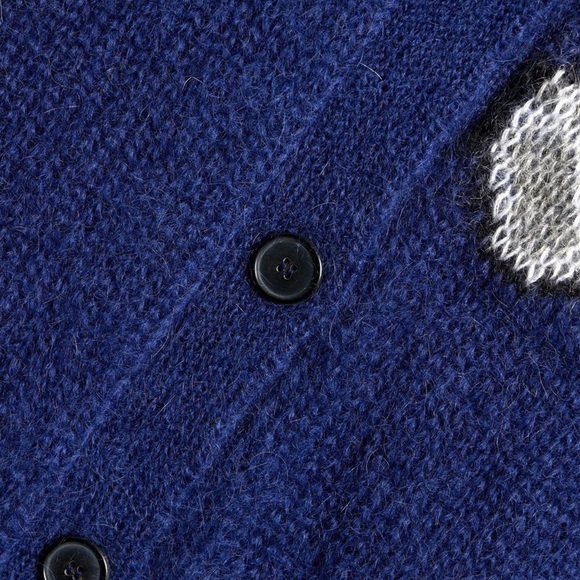 NWT Loewe Mohair Knit Cardigan Oversized Women’s Blue Sweater Polar Bear Winter - Picture 5 of 16